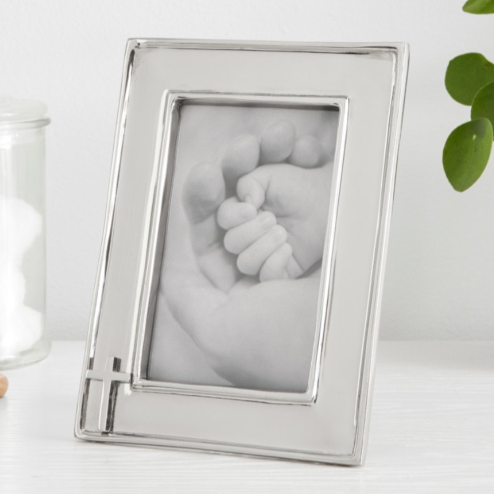 Silver Photo Frame with Cross Accent “Jack”